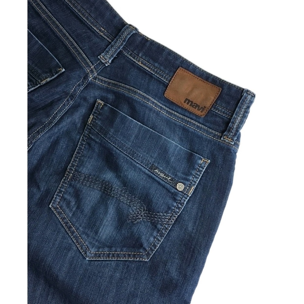 Mavi Zach Straight Leg Mens Jeans Dark Wash Blue Denim Stretch 36 X 32